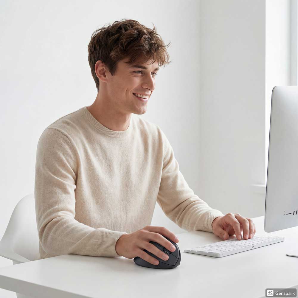 Souris Verticale Sans Fil - Design Ergonomique qui Réduit les Douleurs et Tensions du Poignet